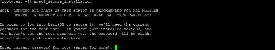 Setting up MariaDB server on Centos 7 First time
